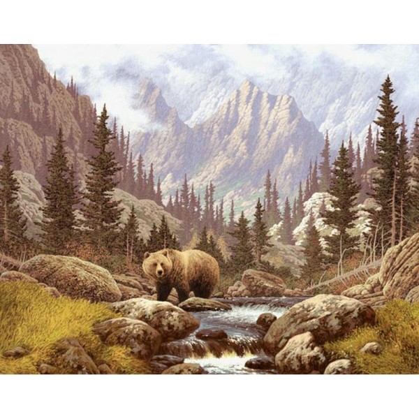 Broderie Diamant Kit - Les Ours - 50 x 39 cm - Photo n°1