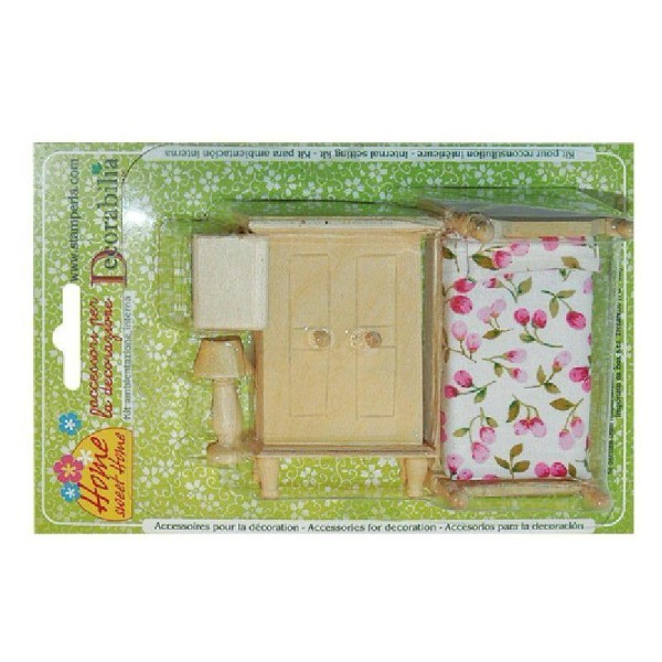 Kit en bois Chambre à coucher miniature - Photo n°1