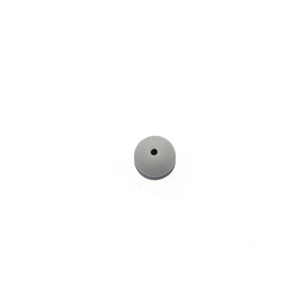 Perle silicone 15 mm ronde gris moyen - Photo n°1
