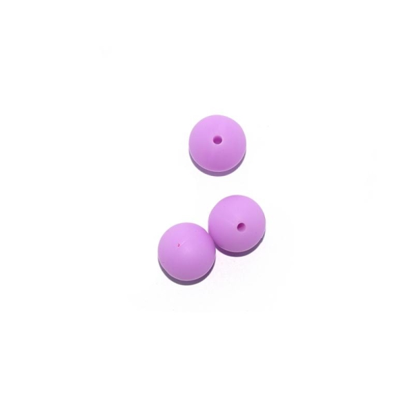 Perle silicone 15 mm violet - Photo n°1