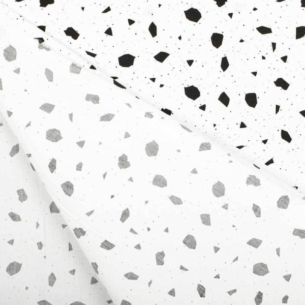 Tissu popeline coton graphic marbre - Bicolore - Photo n°4
