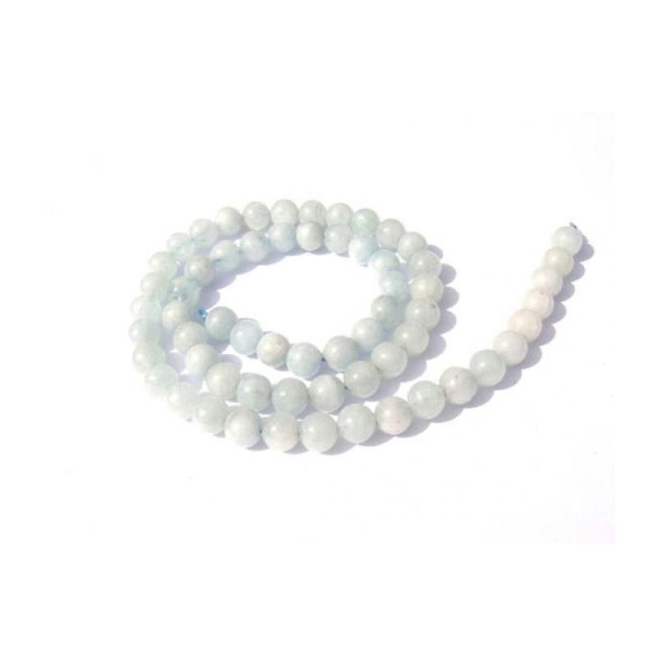 Aigue Marine grade A : 5 Perles 6 MM de diamètre - Photo n°1