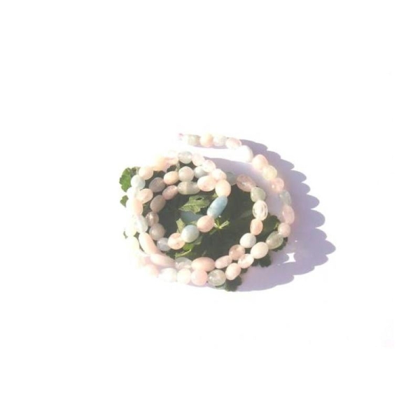 Béryl : Morganite et Aigue Marine : 10 Petites perles très irrégulières 4/6 MM - Photo n°1