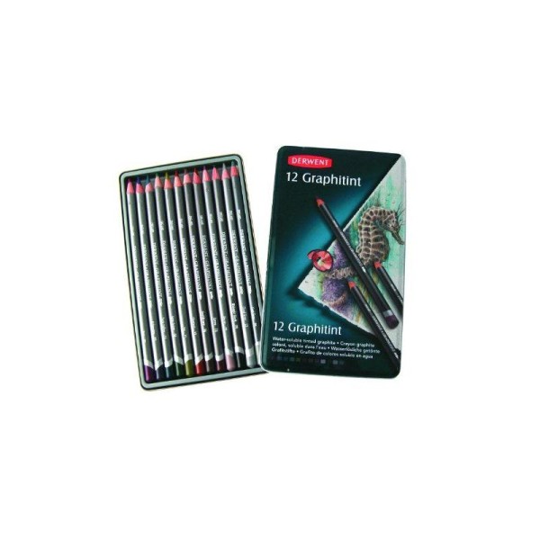 Derwent Graphitint Crayons de couleur Boîte métal de 12 (Import Royaume Uni) - Photo n°1