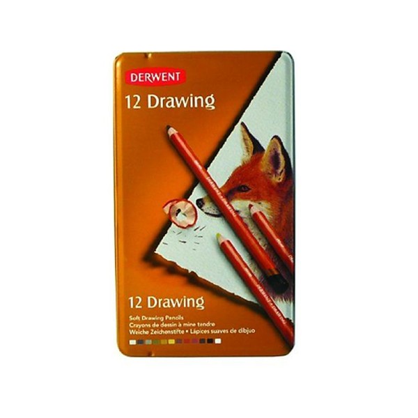 Derwent Crayons à dessin Boîte métal de 12 (Import Royaume Uni) - Photo n°3