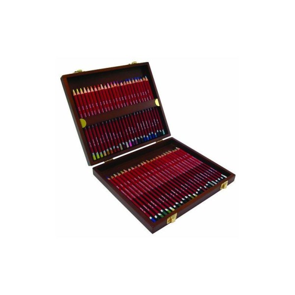 Derwent Boîte crayons pastels Boîte en bois de 48 Import Royaume Uni - Photo n°1