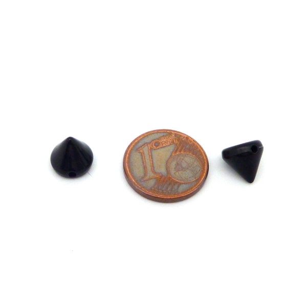 R-10 Mini Perles Clous Connecteur Noir 1 Trou- Punk Rock - Photo n°3