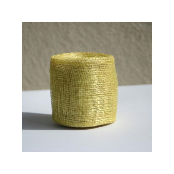 Sinamay ou ruban tissé en Abacca paille. 7.5 cm de largeur - Vendu par 3 m - Photo n°1
