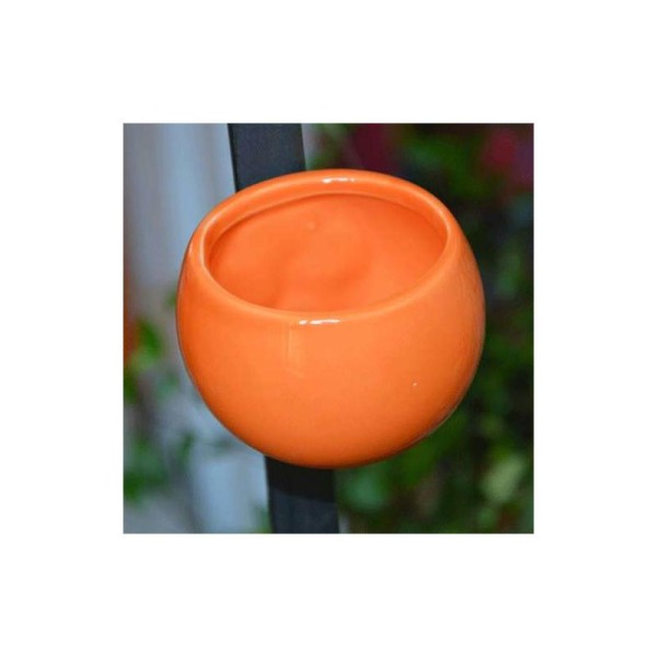 Mini cache-pot aimanté orange.   Diam global env. 8 cm, int env. 6.5 cm - Photo n°2