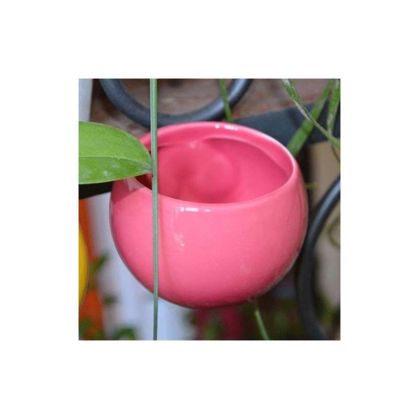 Mini cache-pot aimanté rose ancien.   Diam global env. 8 cm, int env. 6.5 cm - Photo n°1
