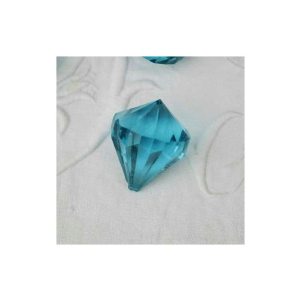 Gros diamants décoratifs bleu turquoise. Dimensions : 4 cm par 3 cm. Vendus par 5 - Photo n°1