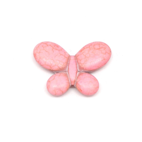 R-2 Perles Papillon Rose Pastel En Pierre Synthétique Imitation 