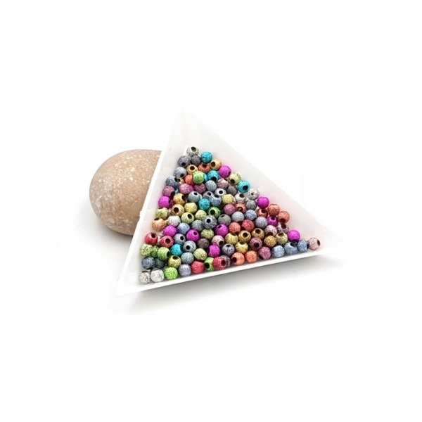 200 Perles Stardust Rondes Multicolores 4mm - Photo n°1