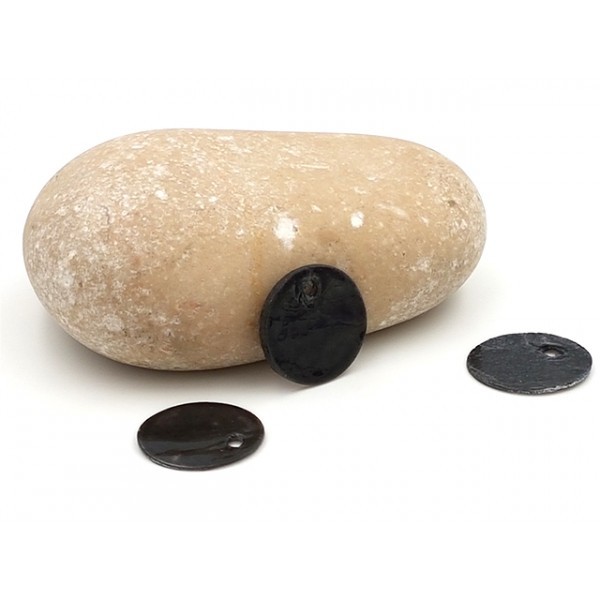 20 Perles Nacres Rondes 15mm Couleur Noir - Photo n°1