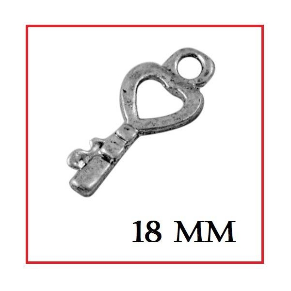 LOT 100 breloques clés - pendentif clef EN METAL argenté - Photo n°1
