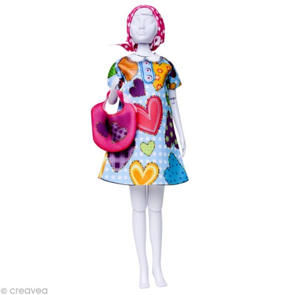 Patron Dress your doll - Niveau 2 - Twiggy hearts - Photo n°1