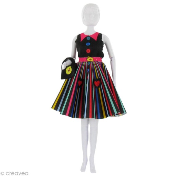 Patron Dress your doll - Niveau 3 - Peggy rainbow - Photo n°1