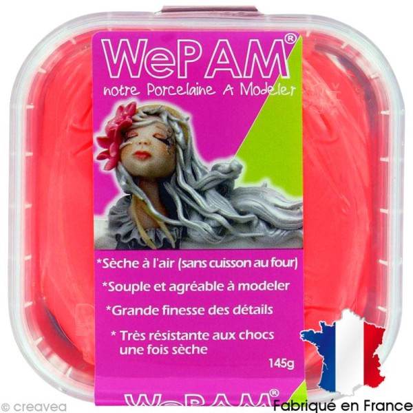 Porcelaine froide à modeler WePAM Rouge fluo 145 g - Photo n°1