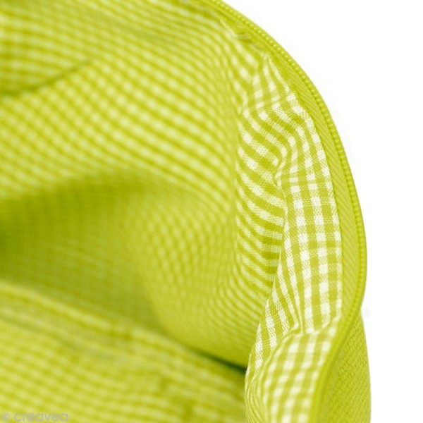 Trousse ronde en tissu 22 cm Vert anis - Photo n°2