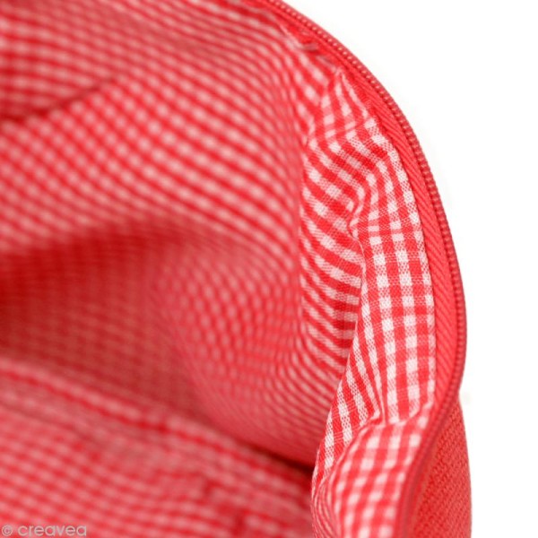 Trousse à soufflet en tissu 17,5 cm Rouge - Photo n°2