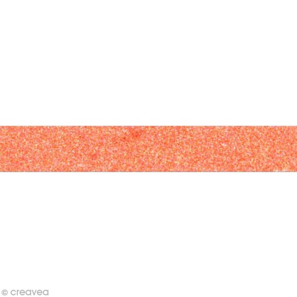 Glitter tape Mahé - Orange fluo x 2 m - Photo n°1