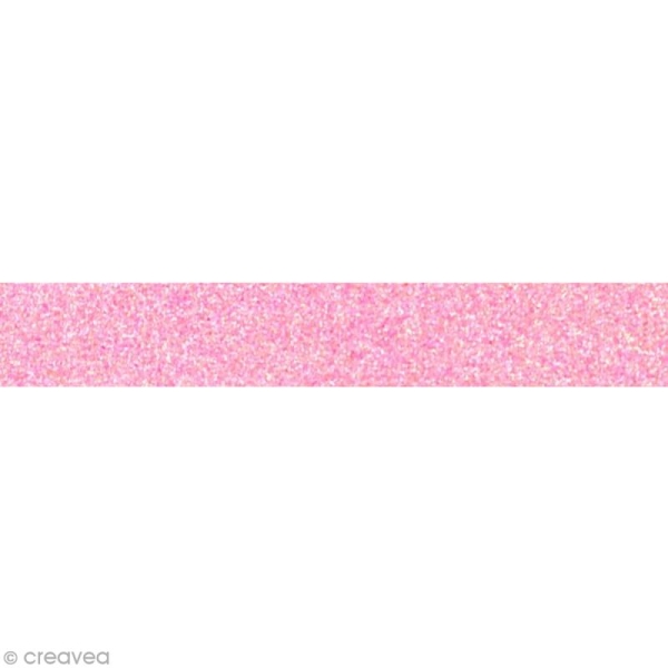 Glitter tape Mahé - Rose fluo x 2 m - Photo n°1