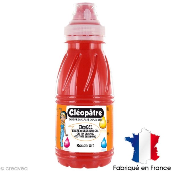Encre gel à dessiner Cléopâtre - Rouge vif 250 ml - Photo n°1