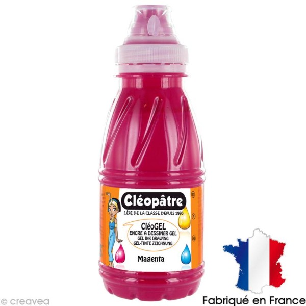 Encre gel à dessiner Cléopâtre - Rouge primaire (magenta) 250 ml - Photo n°1