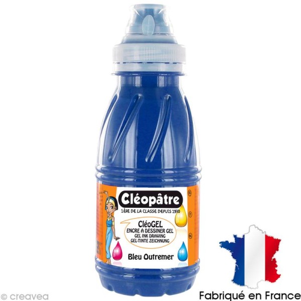 Encre gel à dessiner Cléopâtre - Bleu outremer 250 ml - Photo n°1