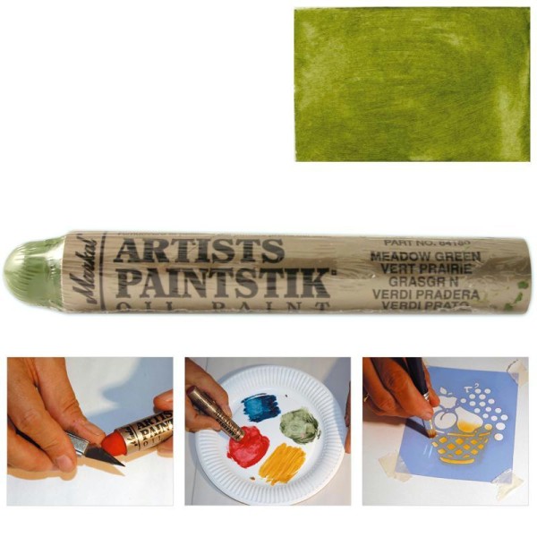Stick peinture à l'huile pour pochoir vert prairie - Photo n°1
