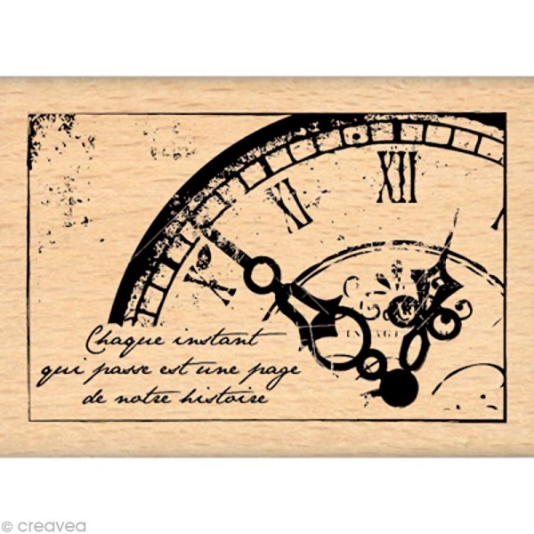 Tampon Un brin vintage - Vieille horloge 5 x 7 cm - Photo n°1