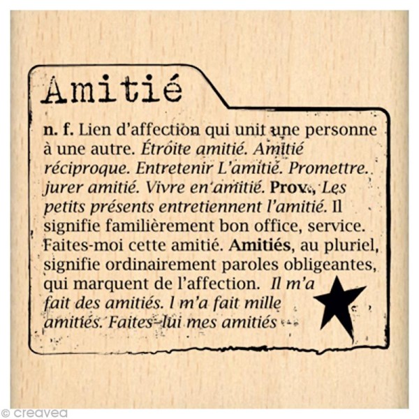 Tampon Un brin vintage - Onglet Amitié 7 x 7 cm - Photo n°1