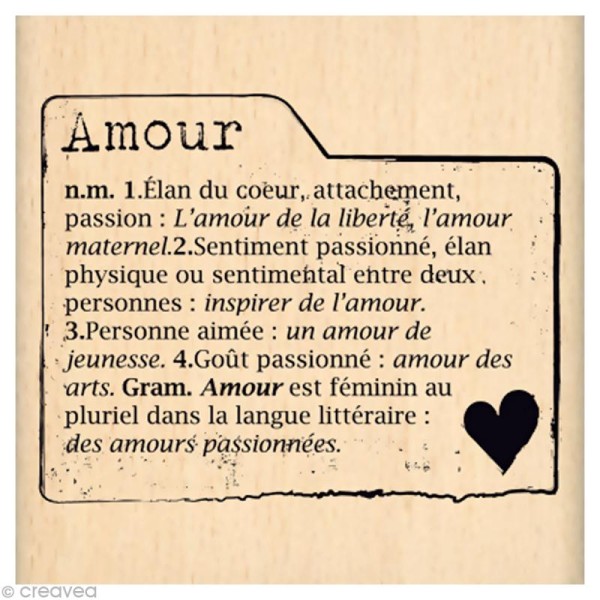 Tampon Un brin vintage - Onglet Amour 7 x 7 cm - Photo n°1