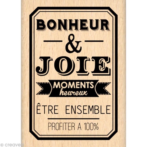 Tampon Border line - Bonheur et joie 5 x 7 cm - Photo n°1