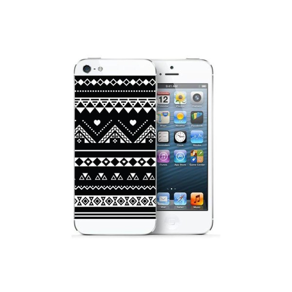 Stickers iPhone 5/5S éthnique Noir & Blanc - Photo n°1