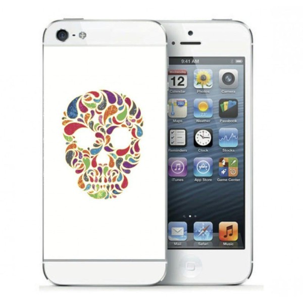 Stickers iPhone 5/5S Tête de mort colorée - Photo n°1