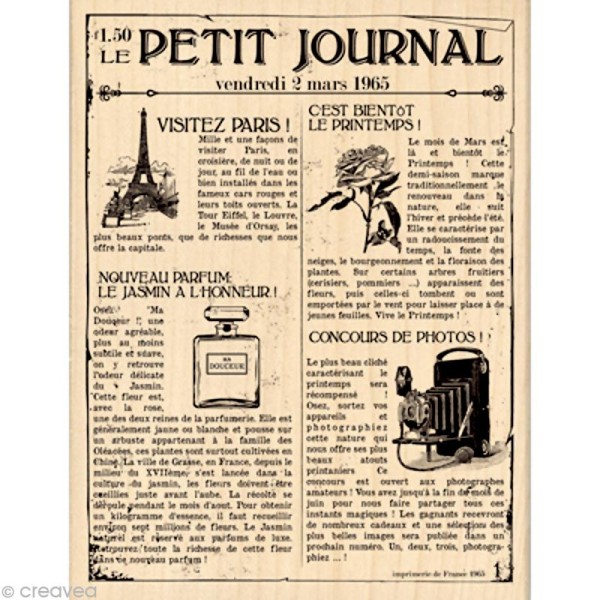 Tampon Un brin vintage - Le petit journal 10 x 13 cm - Photo n°1