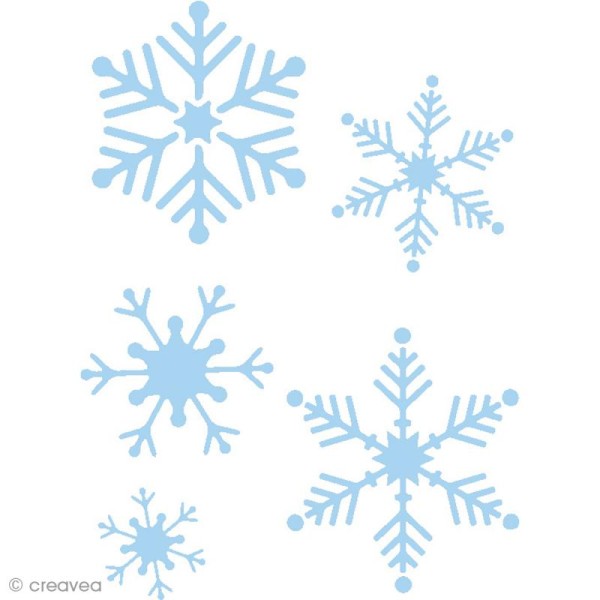 Pochoir pour fenêtre de Noël - Flocons de neige - A4 - Photo n°1