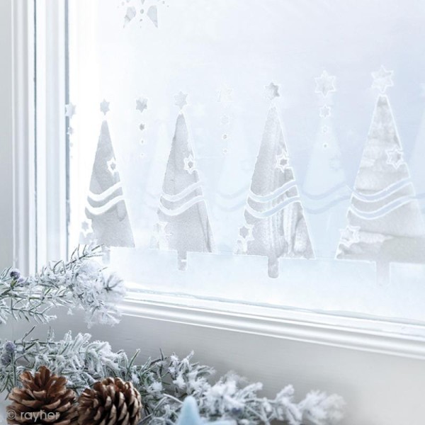 Pochoir pour fenêtre de Noël - Arbres de Noël - A4 - Photo n°2