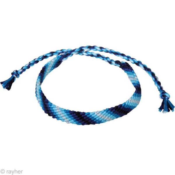 Fil Stitch & knot Bleu pur pour bracelet brésilien - 5 x 10 m - Photo n°3