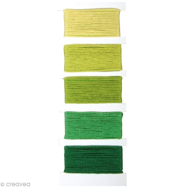 Fil Stitch & knot Vert feuillage pour bracelet brésilien - 5 x 10 m - Photo n°1