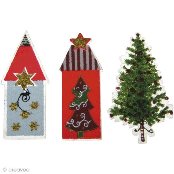 Miniature en bois Noël - Christmas village - Maisonnettes x 12 - Photo n°1