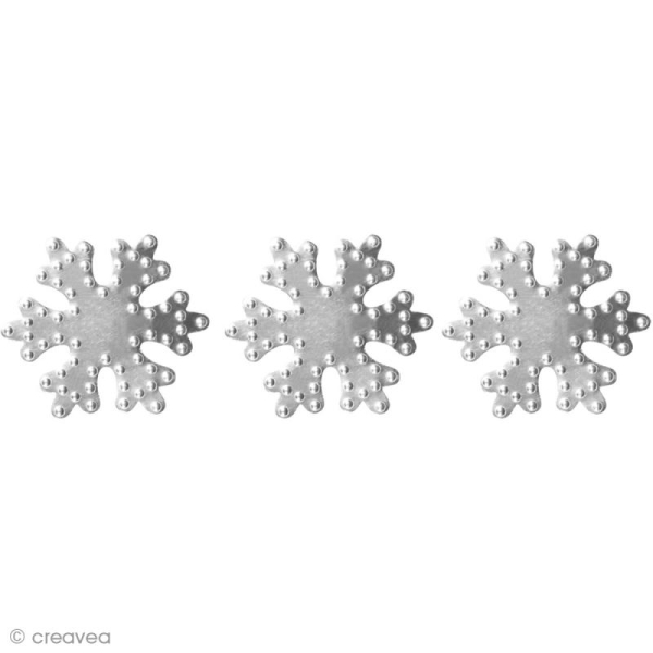 Déco métal autocollant Flocon de neige 3,3 x 3,3 cm x 8 - Photo n°1