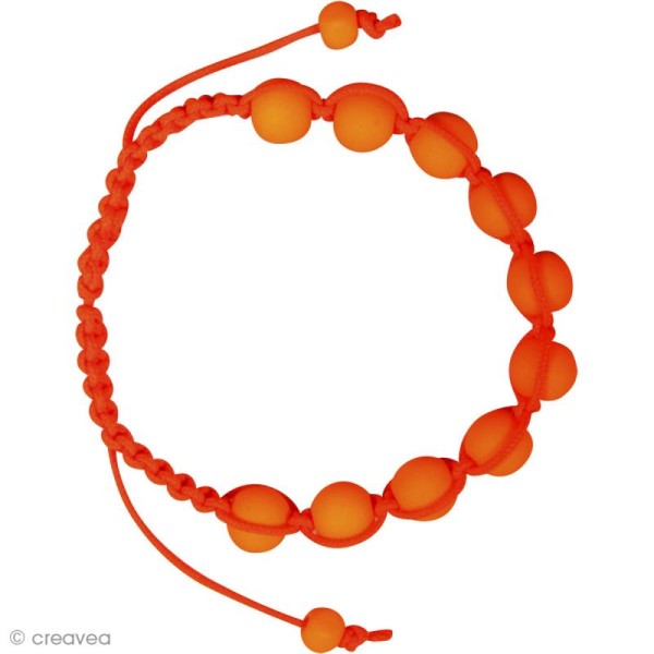 Kit bracelet type shamballa fluo - Orange hot - Photo n°2