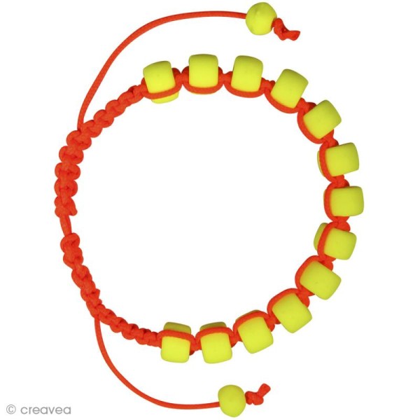 Kit bracelet type shamballa fluo - Jaune et Orange - Photo n°2