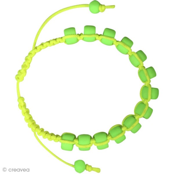 Kit bracelet type shamballa fluo - Vert et Jaune - Photo n°2