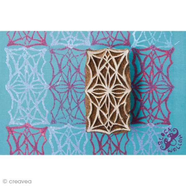 Tampon en bois Blockwallah - Mandala - 6 x 3,3 cm - Photo n°2