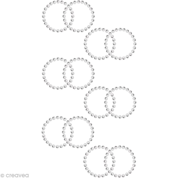 Strass à coller motif Anneau géométrique Cristal 3,2 x 1,9 cm x 6 - Photo n°1