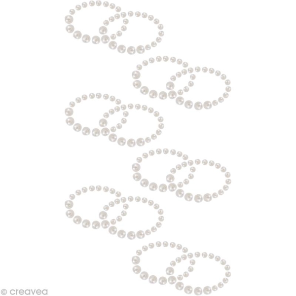Perles à coller motif Double anneau 3,4 x 1,7 cm x 6 - Photo n°1