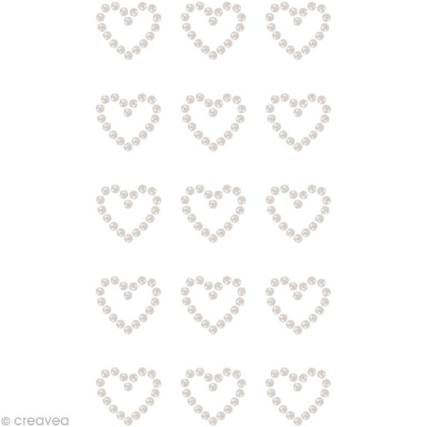 Perles à coller motif Coeur 1,7 x 1,5 cm x 15 - Photo n°1